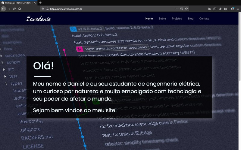 Homepage do site Atual